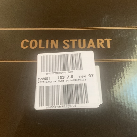 Ladies Colin Stewart lace-up clog graphite leather size 7.5. - Picture 10 of 10